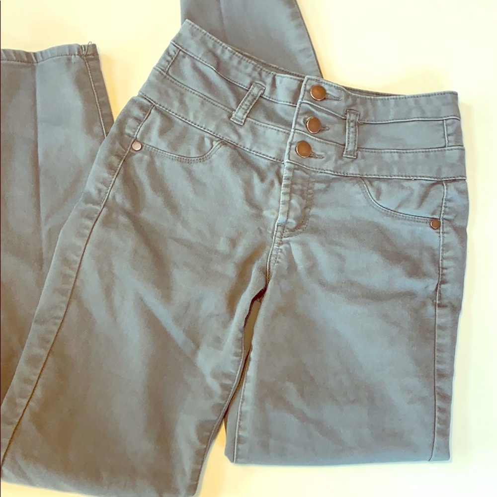 Navy green high waisted jeans